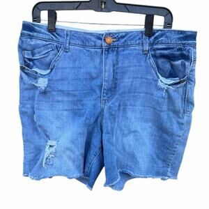 Democracy Blue Distressed Jean Shorts size 14